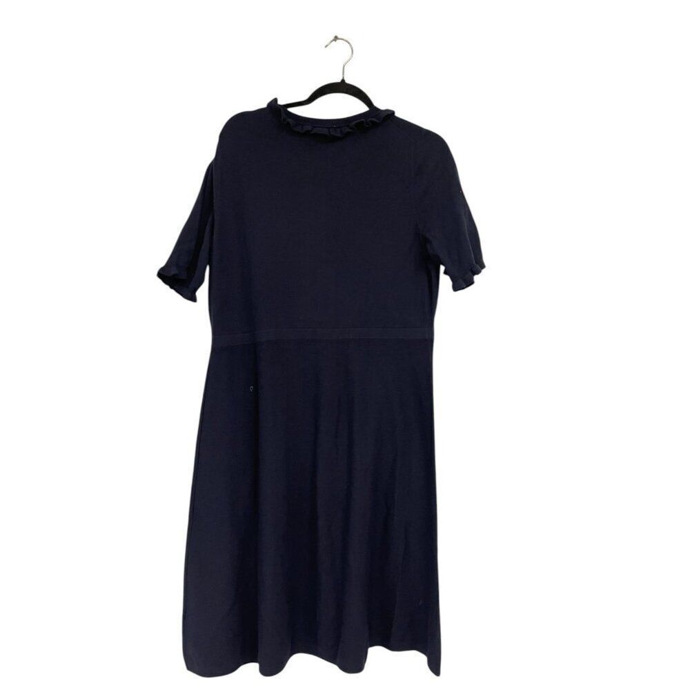 Boden Womens Sweater Shift Dress UK 16 US 12 Navy Blue Knit Ruffled D0225 NWT - Picture 5 of 14